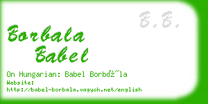 borbala babel business card